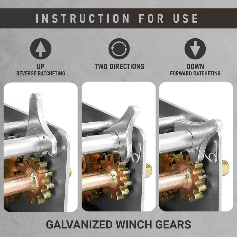 Favorite-Trade Trailer Winch â€“ Durable Hand Crank â€“ 3500 lbs Hand Winch with Cable - Boat Trailer Cable, Heavy Duty Rope Crank for Trailer, Boat or ATV Towing - Image 4