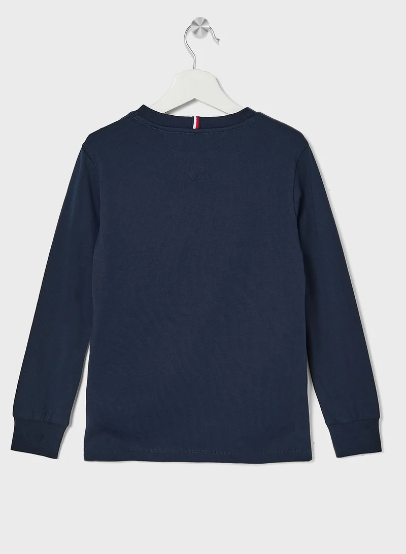 تومي هيلفيغر Youth Monotype 1985 Logo Label Regular T-Shirt
