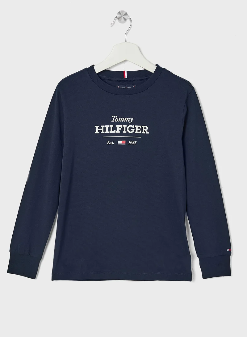 تومي هيلفيغر Youth Monotype 1985 Logo Label Regular T-Shirt