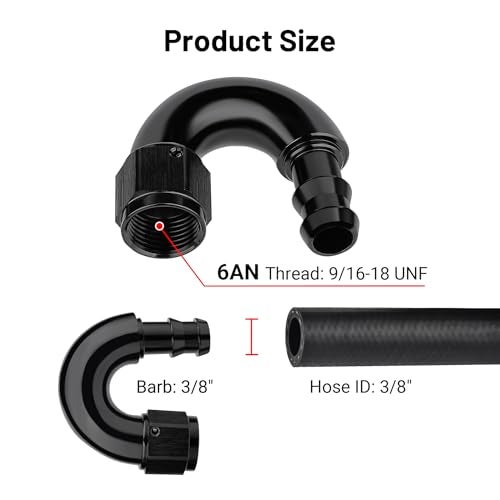 EVIL ENERGY 6AN 180 Degree Push Lock Fitting One Piece Full Flow Hose End - Image 3