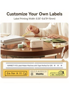 NIIMBOT H1S Label Printer Mini Thermal Label Maker with 1 Roll 15mm*7.5m White Tape, Portable Bluetooth Label Printer with 10-15mm Print Width to Print Continuous and Gap Label, Label Printer Great for Business Home and Office Organization  - Image 2