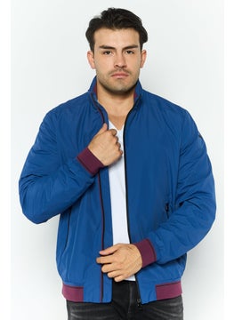 GEOX Men Brand Logo Parka Jacket, Blue  - Image 1