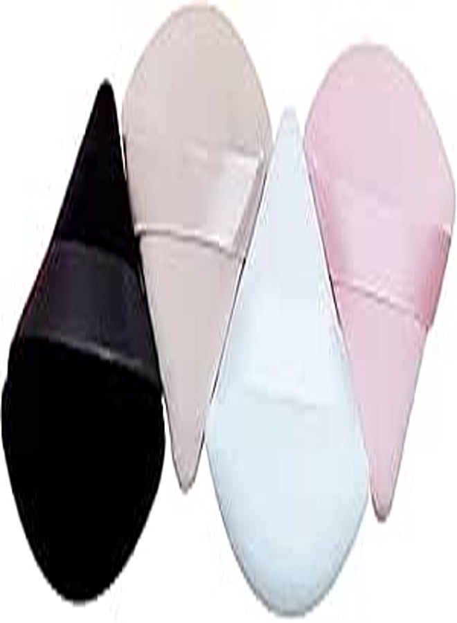 Tongle 4 Pcs Powder Puff Makeup Puff Triangle Powder Puff Soft Powder Sponge Reusable Triangle Sponges with Strap for Loose Powder Cosmetic Foundation Wet Dry Makeup
