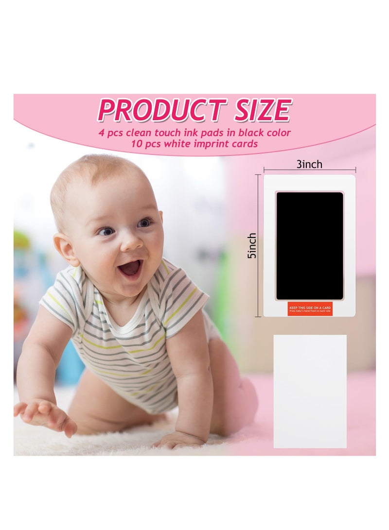 SYOSI Clean Touch Ink Pad, Newborn Baby Handprint and Footprint Pet Paw Print Kit, Inkless Infant Hand and Foot Stamp, Family Souvenir, Pet Paw Recorder, Creative Present, Safe and Reliable (Black) - Image 2