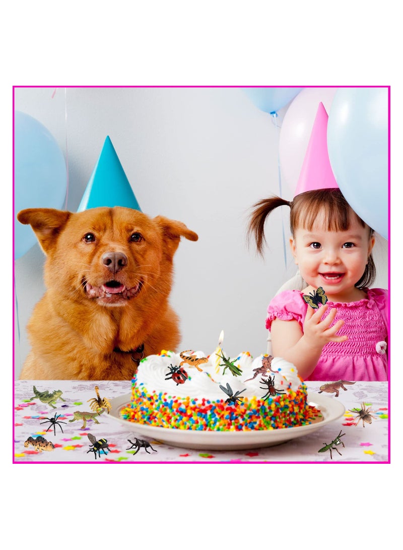 SOLARAE 18 قطعة من شخصيات ألعاب الحشرات، نموذج عنكبوت البعوض الواقعي للأطفال، ألعاب تعليمية، زينة كعكة، هدايا حفلة الهالوين، مجموعة تماثيل الحشرات لمشاريع المدارس للأطفال الصغار - Image 4