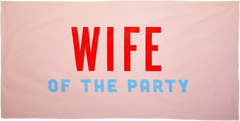 pearhead Wife of The Party Beach Towel, Bachelorette Party Decor, Bride to Be Accessory, Bridal Shower Gift - Image 1