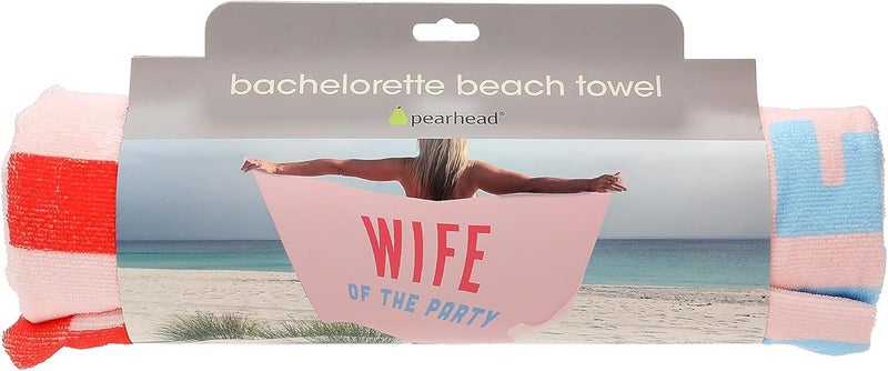 pearhead Wife of The Party Beach Towel, Bachelorette Party Decor, Bride to Be Accessory, Bridal Shower Gift - Image 4