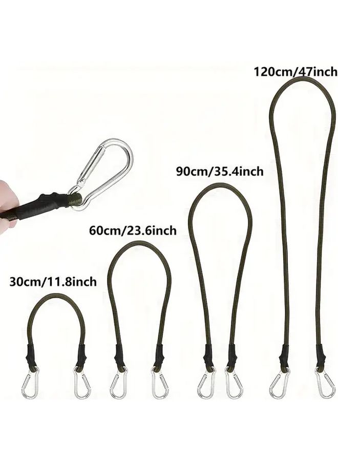 Green Elastic Ropes with Hooks 90cm for Outdoor Camping Tent Setup - Image 2