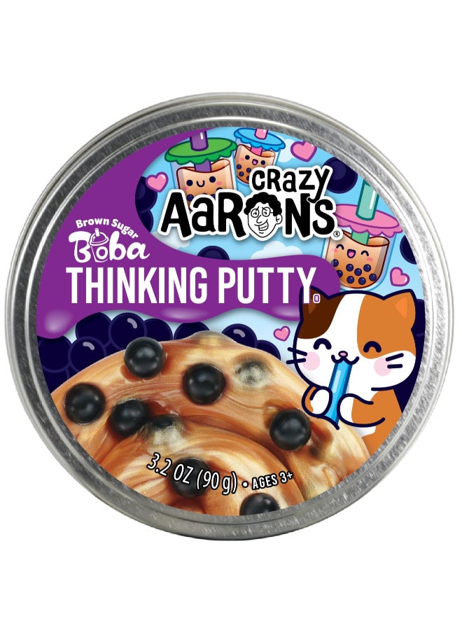 Crazy Aaron's Brown Sugar Boba - Full Size 4" Thinking Putty Tin | Boba Beads: Contains "tapioca pearl" beads | Stress Relief Fidget Putty Toy - Image 5