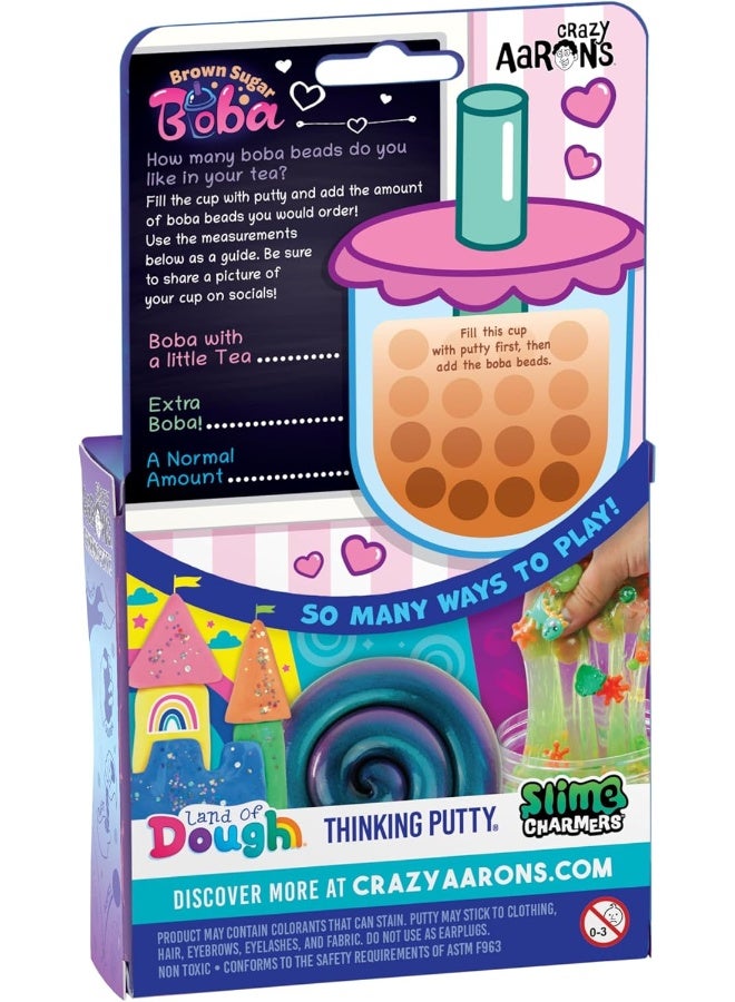 Crazy Aaron's Brown Sugar Boba - Full Size 4" Thinking Putty Tin | Boba Beads: Contains "tapioca pearl" beads | Stress Relief Fidget Putty Toy - Image 2