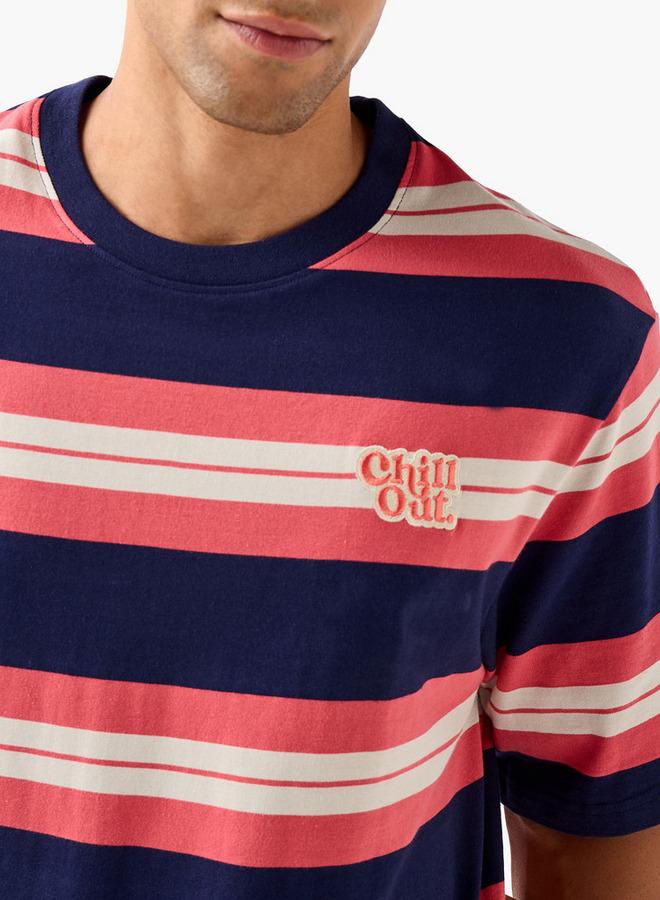 Splash FAV Men Regular Fit Crew Neck Short Sleeves Striped T-Shirt - Image 4
