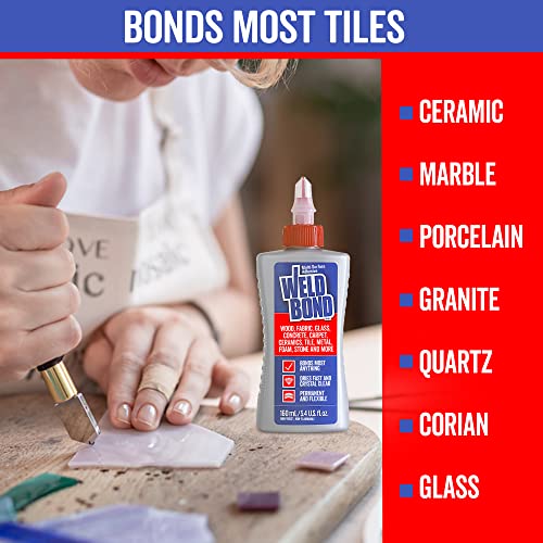 Weldbond All Purpose Glue, Bonds Most Anything! Non-Toxic Glue, Use as Wood Glue or on Glass Crafts Ceramic Mosaic Porcelain Tile Stone Fabric Carpet Metal & More. Dries Crystal Clear 5.4 oz / 160 ml - Image 2