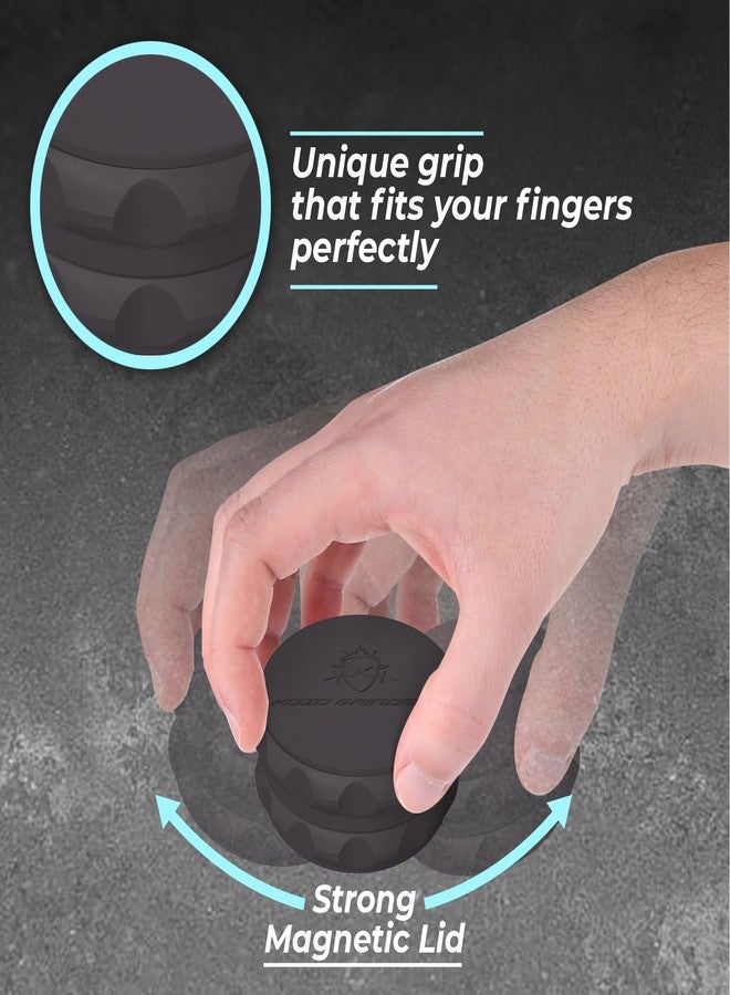 Kozo 2.5" Spice Grinder 2-Piece, Strong Grip By Kozo. (Black) - Image 3