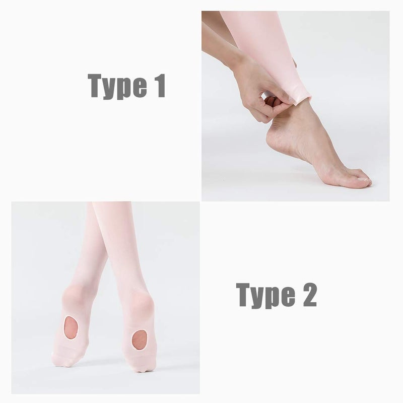 Stelle Girls Women Ballet Dance Convertible Tights Ultra Soft Pro Transition Tights (2-BP, 4-6years) - Image 2