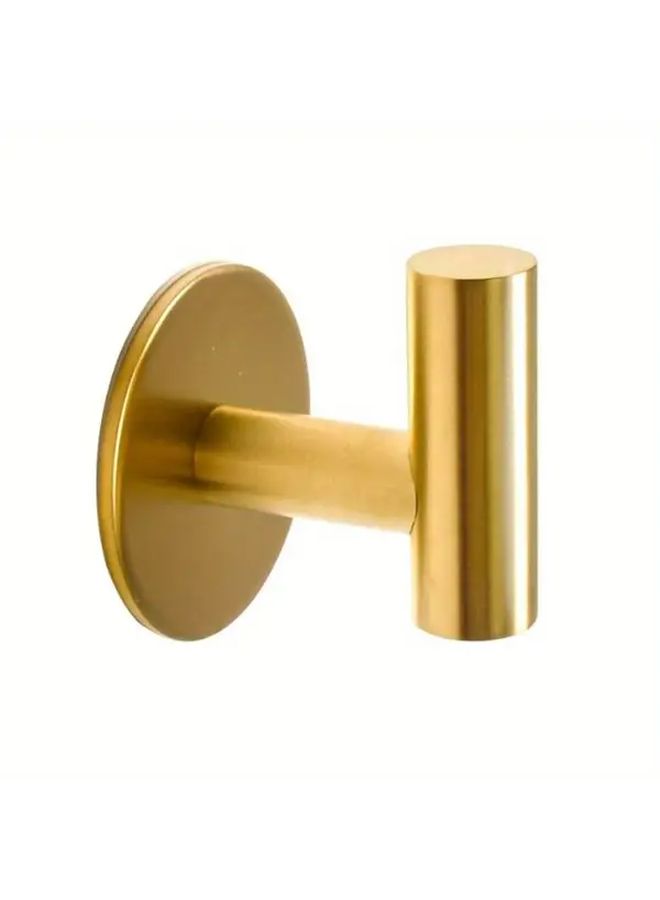 Golden Stainless Steel Wall Mount Towel Holder No Drill Self Adhesive - Image 1