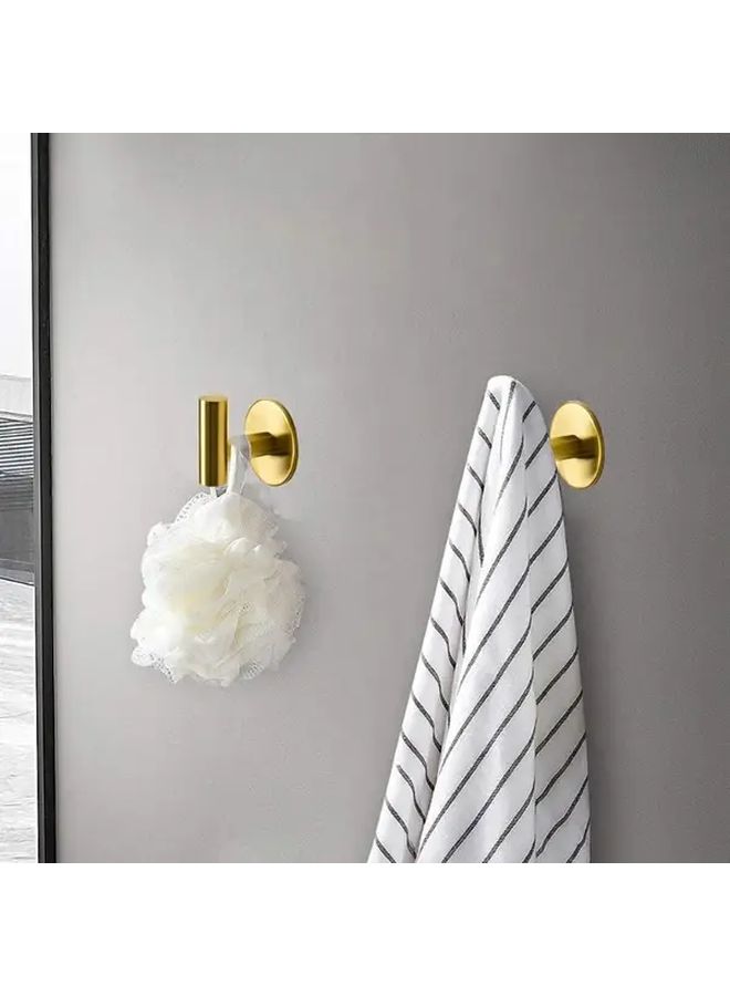 Golden Stainless Steel Wall Mount Towel Holder No Drill Self Adhesive - Image 4