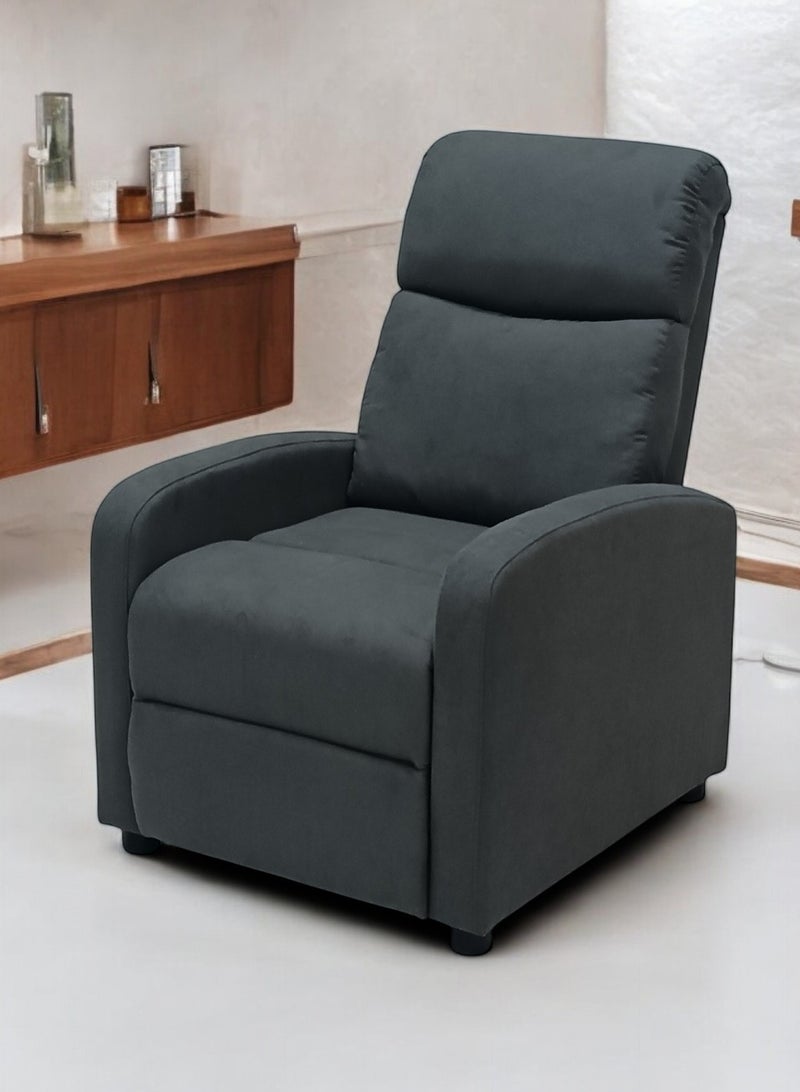 مفروشات صابر واخوانه (ذ.م.م) SBF Single Seater Fabric Recliner Chair – Manual Reclining Sofa with Modern Design & Soft Padding – Comfortable One-Seater Lounge Chair for Living Room & Home Relaxation, Grey  - Image 2
