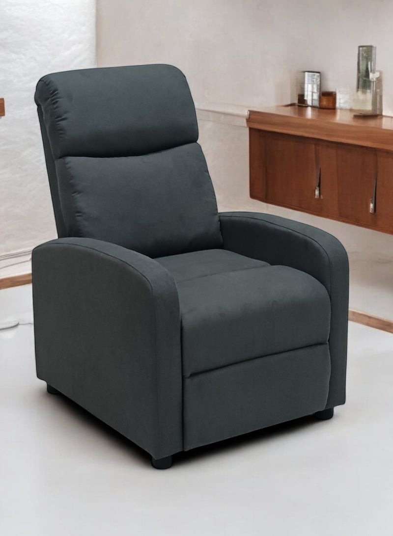 مفروشات صابر واخوانه (ذ.م.م) SBF Single Seater Fabric Recliner Chair – Manual Reclining Sofa with Modern Design & Soft Padding – Comfortable One-Seater Lounge Chair for Living Room & Home Relaxation, Grey  - Image 1