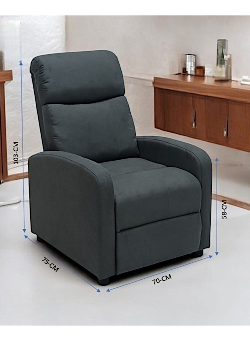 مفروشات صابر واخوانه (ذ.م.م) SBF Single Seater Fabric Recliner Chair – Manual Reclining Sofa with Modern Design & Soft Padding – Comfortable One-Seater Lounge Chair for Living Room & Home Relaxation, Grey  - Image 5