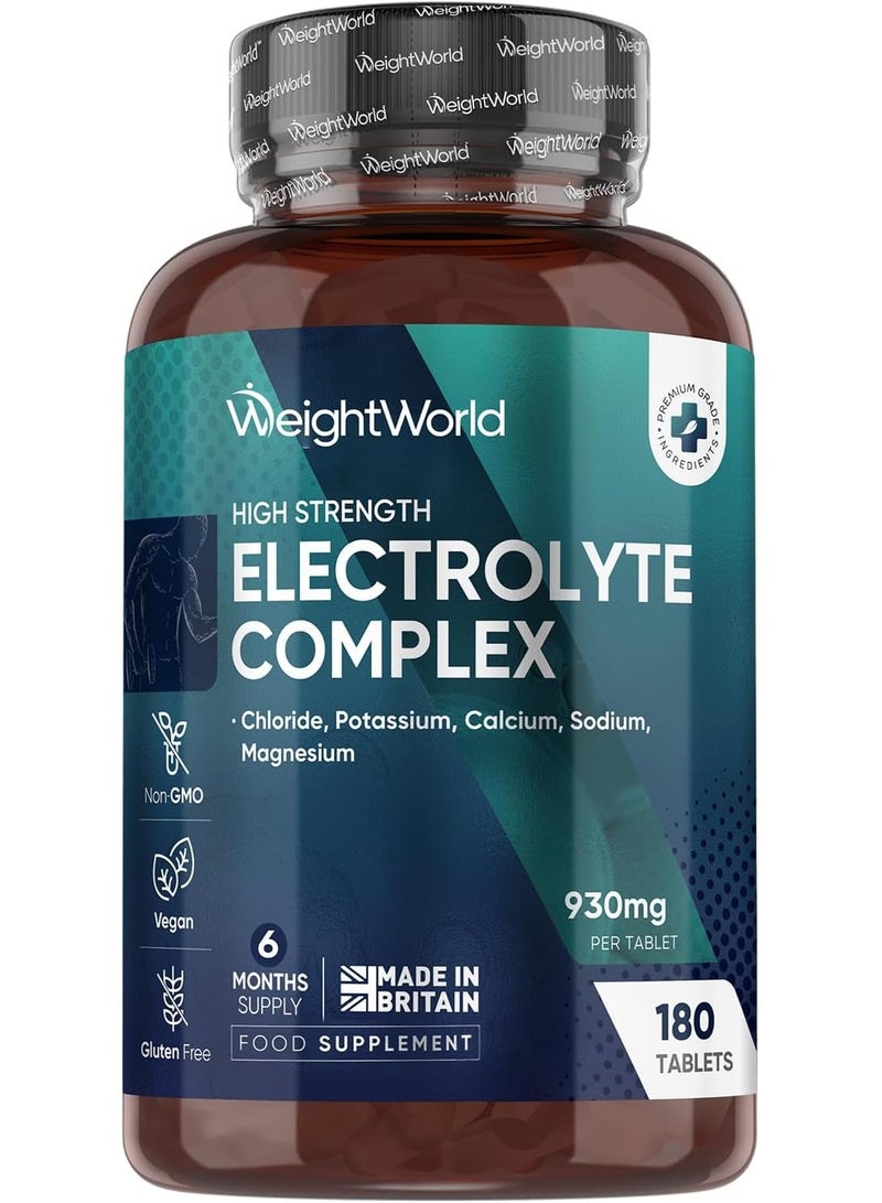 WeightWorld Electrolyte Complex - 930mg per Tablet - 6 Months Supply - 180 Electrolyte Tablets - Includes Magnesium, Chloride, Potassium, Calcium & Sodium - Vegan, Unflavoured & Non-GMOWeightWorld Electrolyte Complex - 930mg per Tablet - 6 Months Supply - 180 Electrolyte Tablets - Includes Magnesium, Chloride, Potassium, Calcium & Sodium - Vegan, Unflavoured & Non-GMO - Image 1