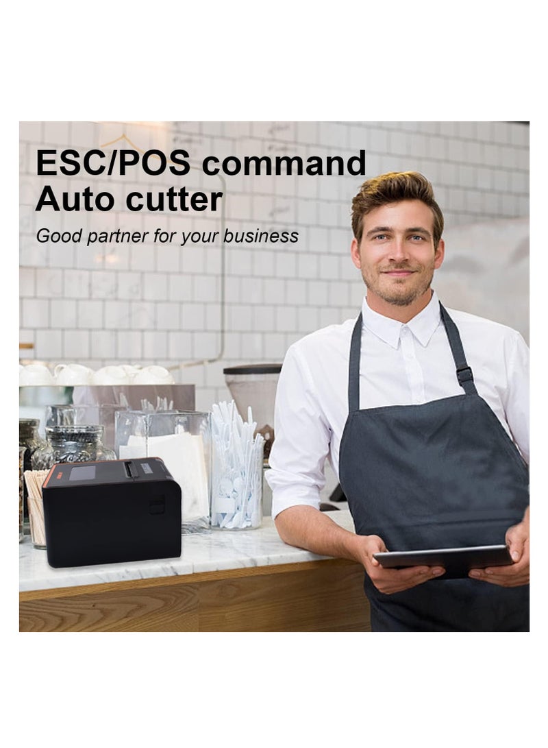 Rongta POS Printer, 80mm Direct Thermal Receipt Printer with Auto Cutter, USB Serial Ethernet Interface, Support Windows/Mac/Linux Cash Drawer, Restaurant Kitchen Printer for ESC/POS - Image 4