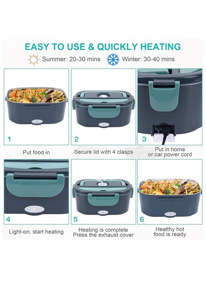 general Electric Lunch Box, 3-in-1 Portable Electric Lunch Box (12V/24V/UK), 60W Electric Taper, 1.5L Food Warmer for Car, Truck, Home or Camping - Image 5