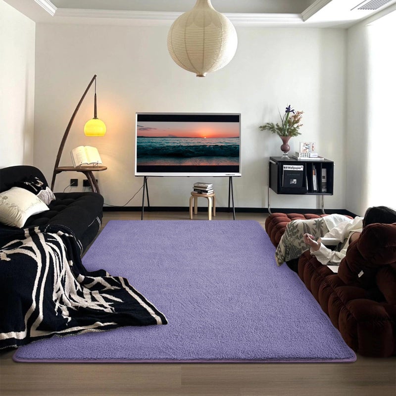 DweIke 4x6 Purple Area Rugs for Bedroom, Super Soft Living Room Rug, Thickened Memory-Foam Throw Carpet, Non-Slip and Washable Carpets for Kids Boys Girls Room Dorm Nursery Home Decor - Image 4