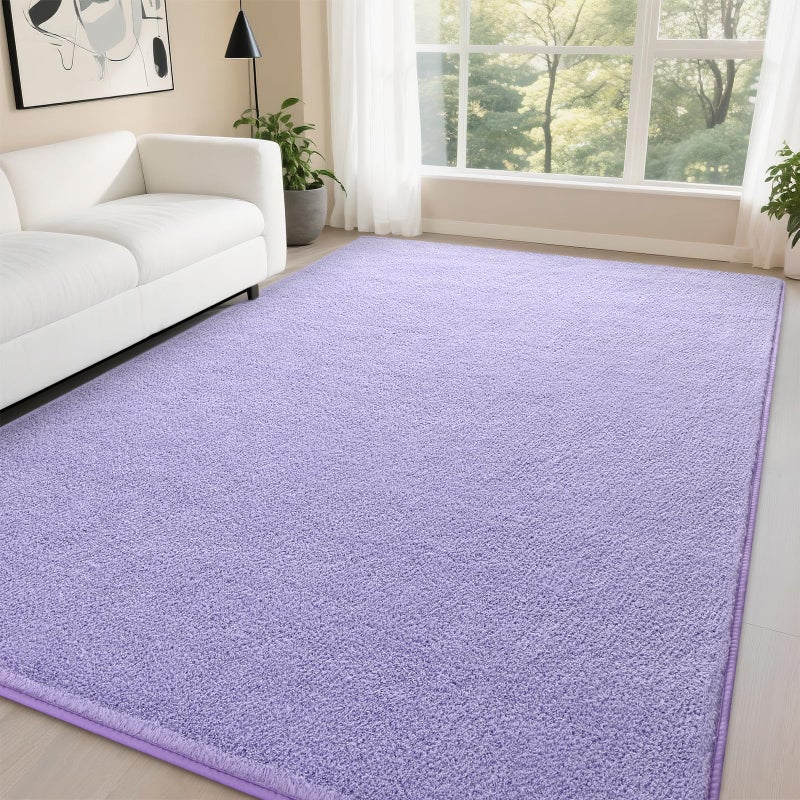 DweIke 4x6 Purple Area Rugs for Bedroom, Super Soft Living Room Rug, Thickened Memory-Foam Throw Carpet, Non-Slip and Washable Carpets for Kids Boys Girls Room Dorm Nursery Home Decor - Image 1