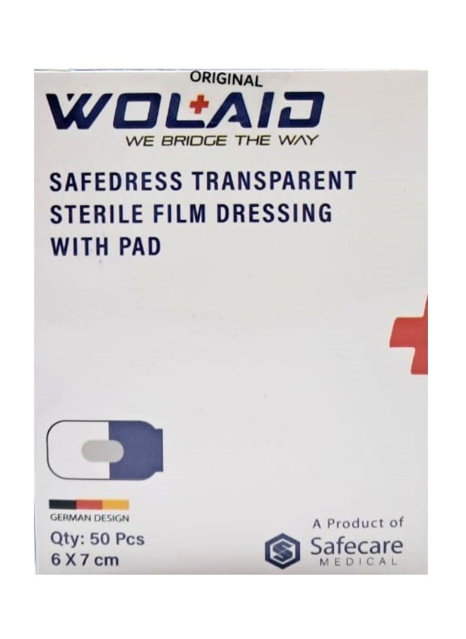 WOLAID Wolaid Trnsp Steril Wound Dressing Pad 6X7Cm 50"S 
