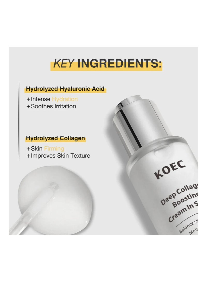 ك أو إي سي ثنائي العناية بالخطوط الدقيقة: كريم في مصل وكريم كبسولات الكولاجين، للعناية بالتجاعيد العميقة، بشرة زجاجية، مرونة للبشرة المتقدمة في السن، مرطب للوجه - Image 4