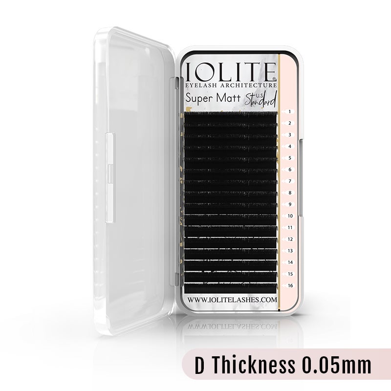 IOLITE Super Matte Eyelash Extensions – Ultra-Black, Soft & Lightweight for Salon-Quality Volume  D Curl 0.05 Thickness Eyelashes Lashes ISMD5T