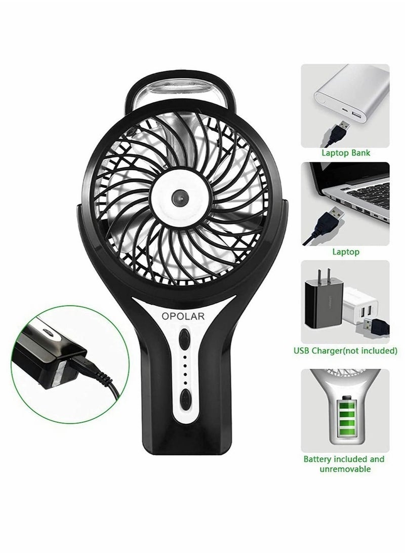 OPOLAR - Fan, Handheld Fan, Rechargeable USB Variable Speed Cooling Fan, Mini Water Spray Moisturizing Fan, Portable Mini Spray Fan (Built-in 2000mAh Rechargeable Battery) - Image 1