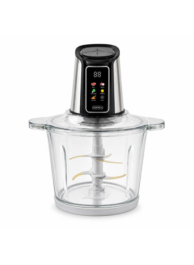 DOMEA Food Chopper, 3.0L Glass Bowl, 700W Electric Vegetable Chopper with 6 Titanium Blades, 2-Speed Control, Meat Grinder, Ice Crusher, Kitchen Food Processor, KCG173 - Image 2