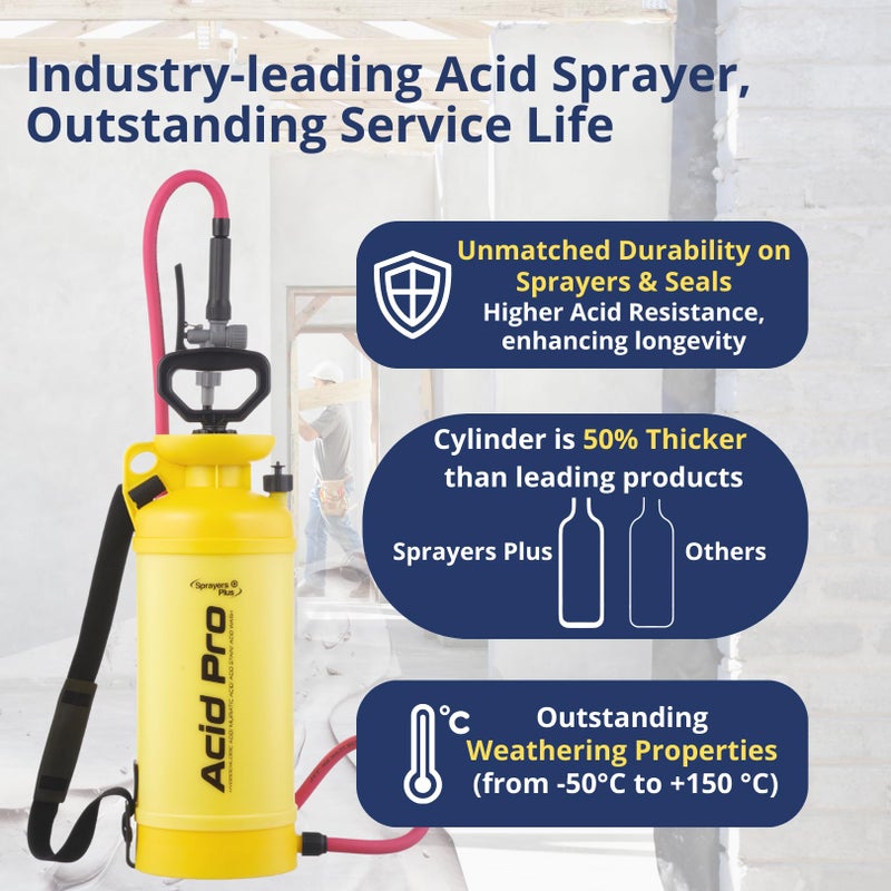 Sprayers Plus Acid Sprayer 2 Gallon, Acid Pro Compression Sprayer, Chemical Resistant, Leak-Free, for Acid Stain Muriatic Acid - Image 5