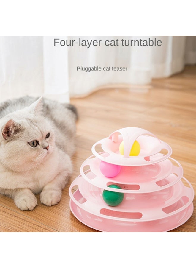 Kidle Pet Amusement Plate Cat Toy Pink 44.5x21x4cm - Image 2
