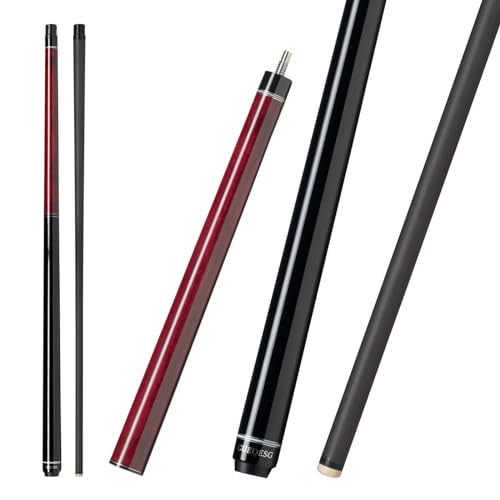 CUEDESG Carbon Fiber Break Cue Pool Stick3 Piece Breaking Cue StickLow Deflection Jump Break Cue13mm Pro Tip with PU Bag21oz_Red - Image 1
