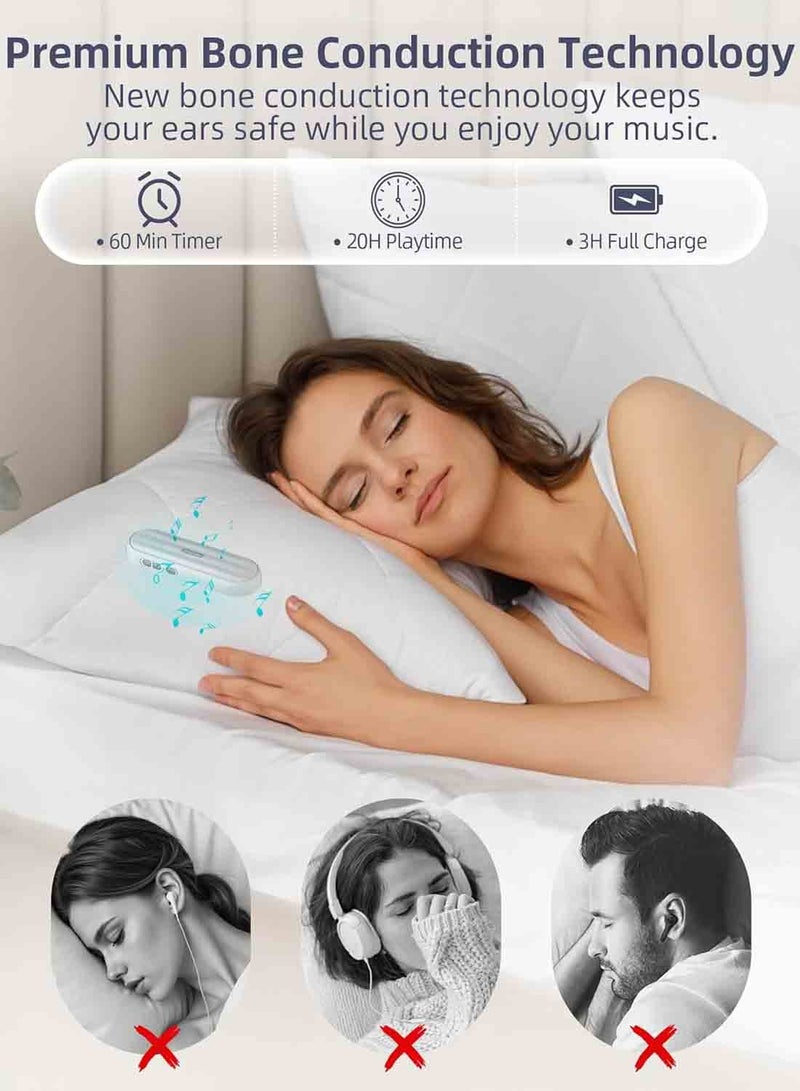 Under Pillow Speaker for Sleeping: Private Bluetooth White Noise Speaker with Bone Conduction for Sleep -Silver - Image 2