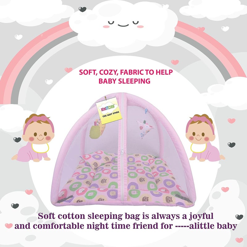 Kwitchy New Born Baby Bedding Combo of Mattress with Net Sleeping Bag 4 Pcs Gadda Set 06 Months Pink 3PCS Set - Image 3