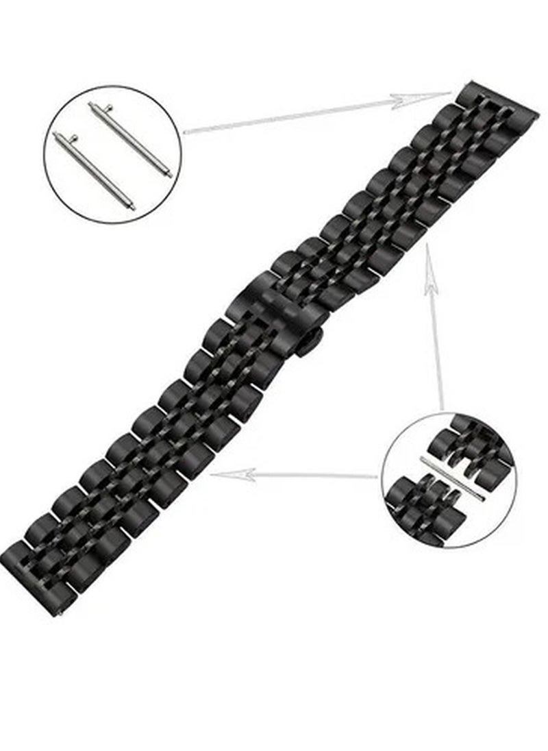 ماركة غير محددة Metal Stainless Steel Strap Band for Huawei Smart Watch GT2 and GT / GT2 Pro / GT 2e / Honor Magic 2 22mm Black  - Image 3
