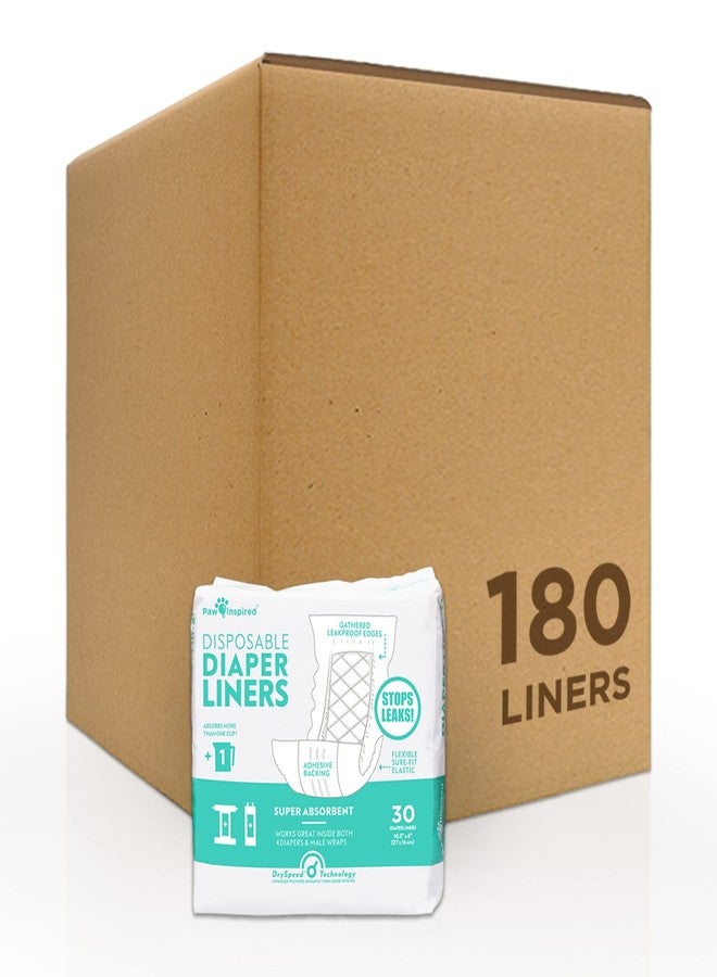 Paw Inspired Dog Diaper Liners | Inserts for Washable Covers, Female Dog Diapers, and Male Dog Belly Bands | Leakproof, Super Absorbent (180 Count) - Image 1