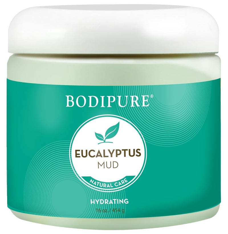 Bodipure Eucalyptus Mud Mask for Body Rich in Eucalyptus and Active Mud to Firm and Rehydrate Skin Spa Quality Mud Moisturizing and Cooling Skin 16 Ounce - Image 1