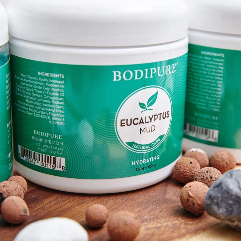 Bodipure Eucalyptus Mud Mask for Body Rich in Eucalyptus and Active Mud to Firm and Rehydrate Skin Spa Quality Mud Moisturizing and Cooling Skin 16 Ounce - Image 3