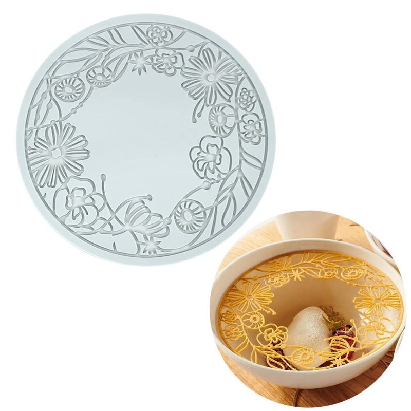 Silicone Molds 3D Hollow Leaf Chocolate Molds Honeycomb Bee Candy Mold Flower Pattern Fondant Mold Cake Topper Sugar Craft Decoration I_Flower_732  012inch