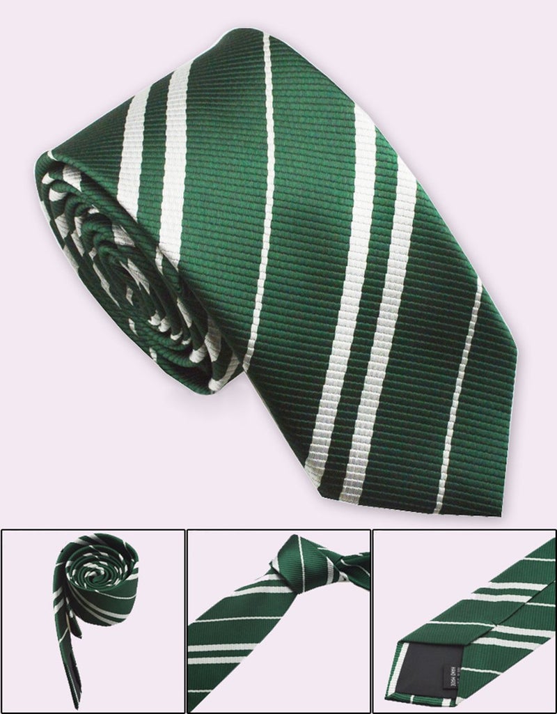 Yosbabe Tie Costume Striped Necktie Halloween Cosplay Party Supplies Accessories for Kids and Adults (Green) - Image 4