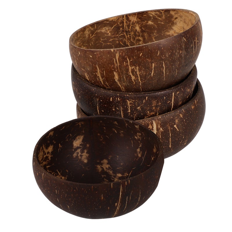 4pcs Coconuts Shell Bowl Food Serving Bowl Small Coconuts Bowl Snack Storage Bowl Small - Image 1