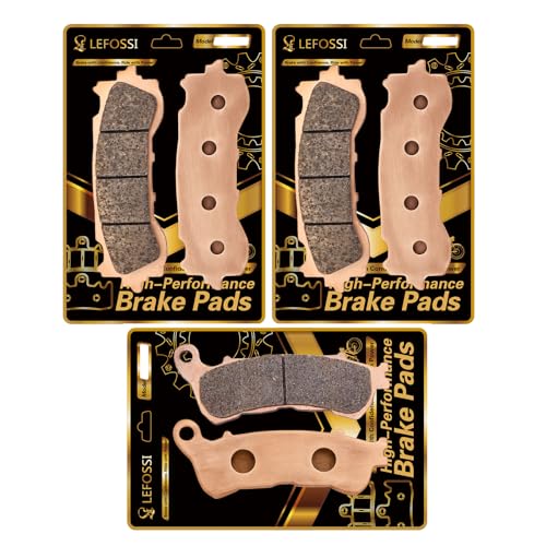 LE LEFOSSI High-Performance Sintered Brake Pads Compatible with fit for Honda GL 1800 Goldwing 2018 2019 2020 2021 2022 2023 2024 Long-Lasting Heat Resistance Mud, Sand & Wet Conditions FA717FF FA388R - Image 1