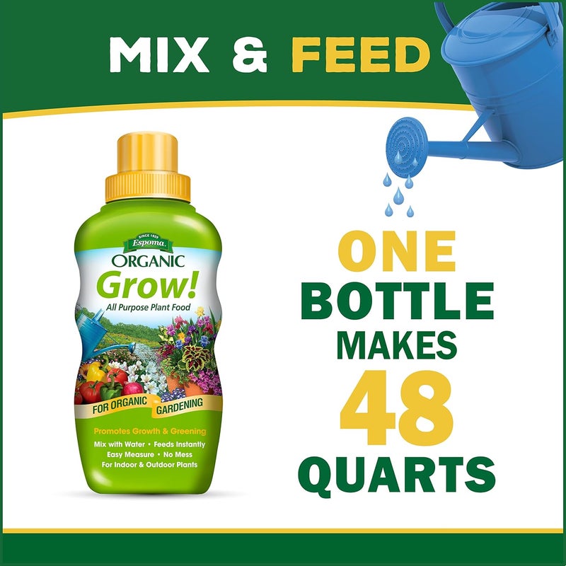 Espoma Organic Grow! Liquid Concentrate Plant Food - All Purpose Fertilizer for Indoor & Outdoor Plants. for Organic Gardening. 16oz Bottle Pack of one - Image 4