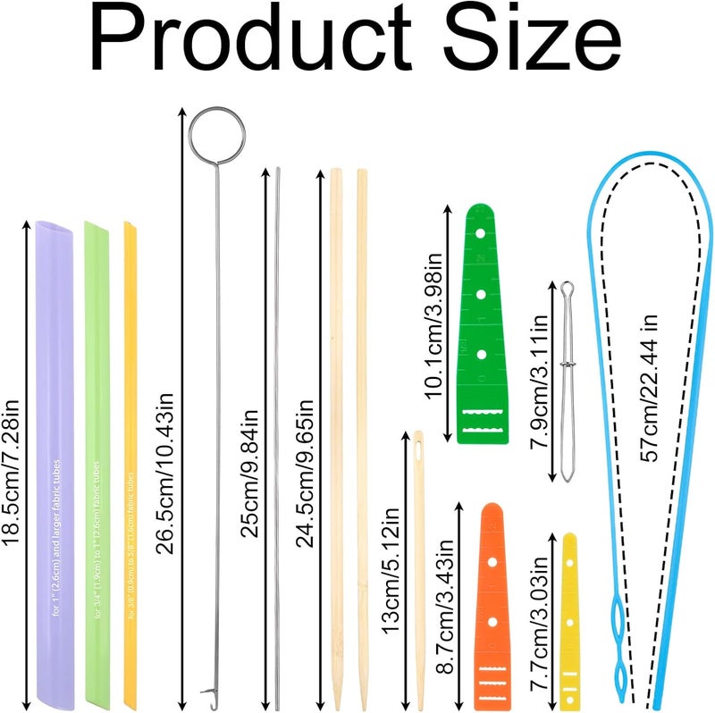Penitue 13pcs Quick Turn Fabric Sewing Tools Set, Multifunctional Quick Turn Fabric Set Loop & Tube Turner & Threader Turning Tool for Sewing Crafting DIY Projects Threading Knitting Accessories - Image 2