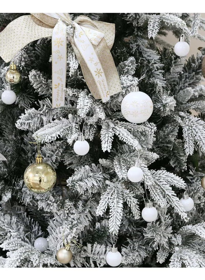 44 Pcs Christmas Ball Set Christmas Tree Decorations, Christmas DIY Hanging Ball Decorations, Christmas Tree Pendants, Suitable for Christmas Parties and New Year Decorations (Gold White) - Image 3