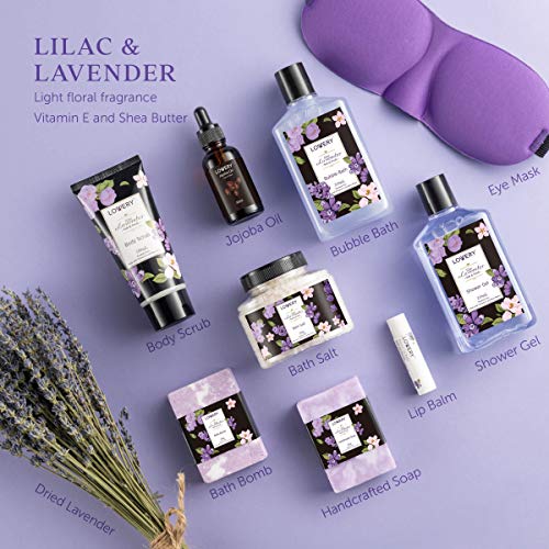 LOVERY Birthday Gift Basket, Lavender & Lilac Spa Gift Basket For Women & Men - Handmade Soap, Potpourri, Bath Bomb, Jojoba Oil, Organic Lip Balm & More - Stress Relief Set, Bath & Body Self Care Package - Image 2